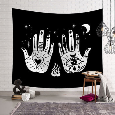 Psychedelic Moon and Sun Wall Hanging Art Tapestry Dorm/Home Decor